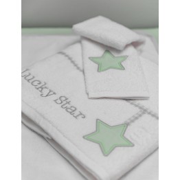 Baby Oliver Lucky Star mint Πετσέτες σετ 2 τεμαχίων Des. 304